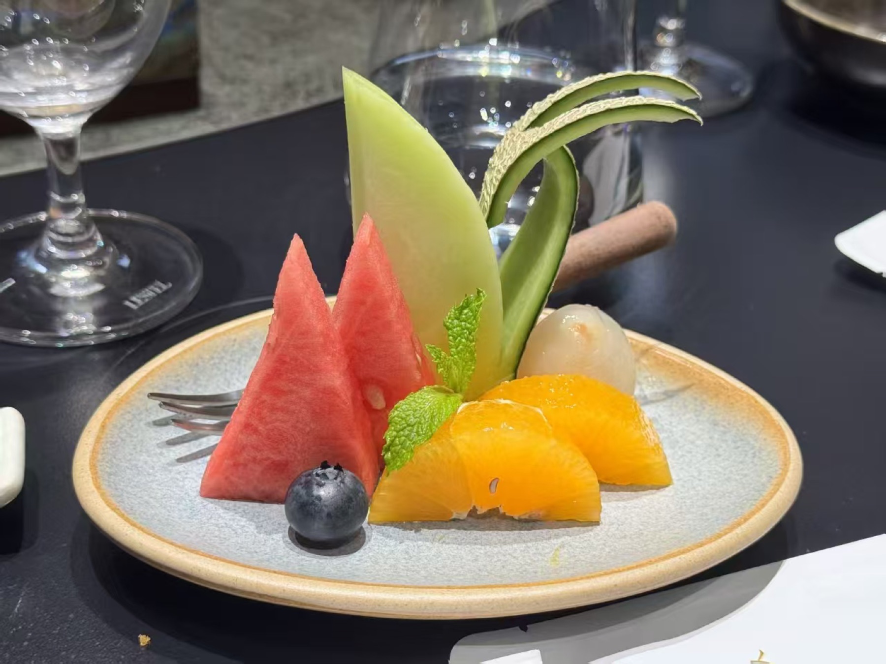 餐后水果实拍